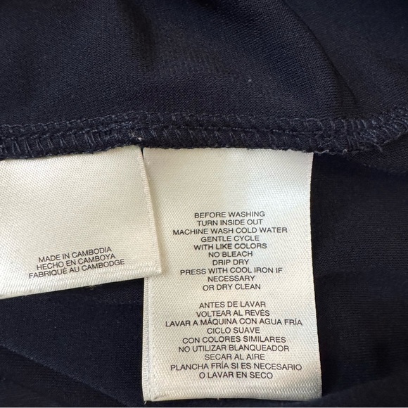 Nine West Navy Blue Short Sleeve Drapey Cold-Shoulder Blouse - Picture 7 of 8